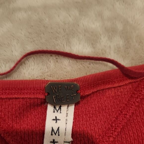 Red V-Neck Women's Top - Picture 2 of 2